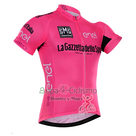 Giro d'Italia Ropa Ciclismo Culotte Corto 2016 Hombre Mangas Cortas Rosa y Negro